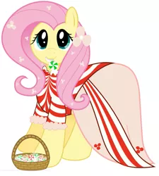 Size: 711x790 | Tagged: artist:giantsquidie, clothes, derpibooru import, dress, fluttershy, peppermint, safe, solo