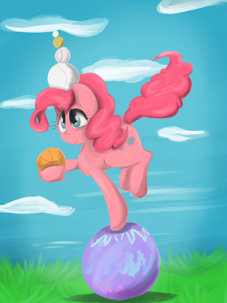 Size: 3000x4000 | Tagged: artist:strabarybrick, balance, ball, derpibooru import, pinkie pie, safe