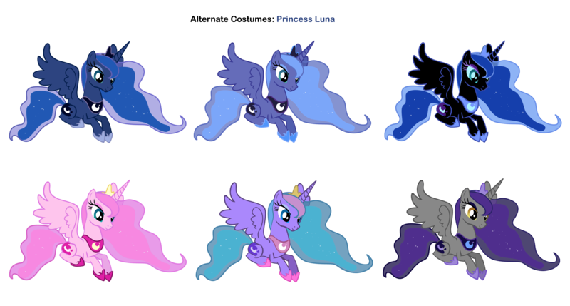 Size: 4370x2343 | Tagged: safe, artist:mcawesomebrony, artist:pika-robo, derpibooru import, nightmare moon, princess luna, alicorn, pony, luna eclipsed, alternate costumes, ethereal mane, female, hoof shoes, mare, night guard, palette swap, peytral, prone, recolor, s1 luna, simple background, spread wings, starry mane, transparent background, vector, wings