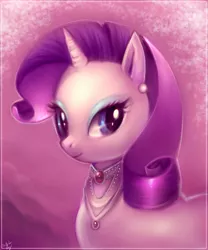 Size: 700x840 | Tagged: safe, artist:sukesha-ray, derpibooru import, rarity, earring, necklace, solo