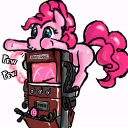 Size: 800x800 | Tagged: derpibooru import, dispenser, pew pew, pinkie pie, safe, team fortress 2, tf2 spray