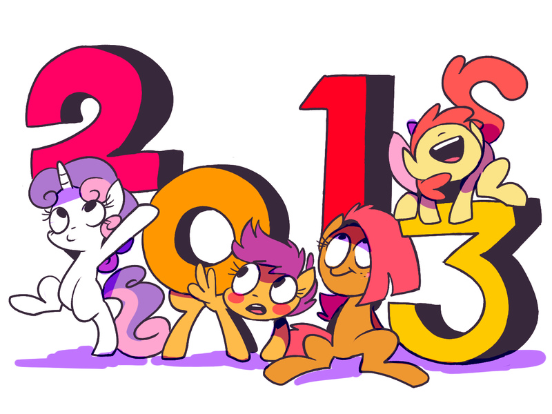 Size: 1400x1050 | Tagged: 2013, apple bloom, artist:karzahnii, babs seed, derpibooru import, safe, scootaloo, sweetie belle