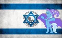 Size: 1152x720 | Tagged: artist:xyrowebwyre, derpibooru import, flag, israel, safe, trixie