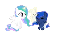 Size: 1366x768 | Tagged: safe, artist:darkalchemist15, derpibooru import, princess celestia, princess luna, pony, baby, baby pony, cewestia, cute, cutelestia, darkalchemist15 is trying to murder us, diaper, filly, foal, lunabetes, plushie, simple background, transparent background, weapons-grade cute, woona