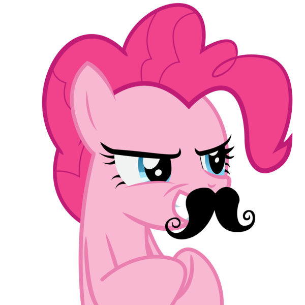 Size: 5000x5000 | Tagged: safe, artist:php19, derpibooru import, pinkie pie, spike at your service, absurd resolution, moustache, plotting, simple background, solo, transparent background, vector