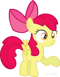 Size: 793x1007 | Tagged: safe, artist:scootaloo24, derpibooru import, apple bloom, pegasus, pony, flapple bloom, race swap, simple background, solo, transparent background, vector