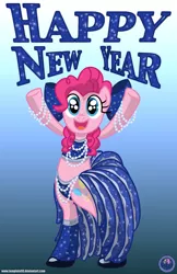 Size: 3456x5334 | Tagged: absurd resolution, artist:template93, belly button, belly dancer, clothes, derpibooru import, dress, new year, pinkie pie, safe, showgirl, solo