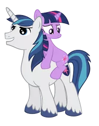 Size: 1370x1750 | Tagged: safe, artist:thecoltalition, derpibooru import, shining armor, twilight sparkle, ponies riding ponies, riding