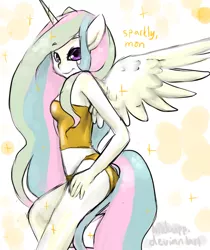 Size: 1024x1219 | Tagged: ambiguous facial structure, anthro, artist:hikkupp, derpibooru import, princess celestia, safe