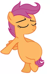 Size: 626x921 | Tagged: safe, derpibooru import, scootaloo, pony, bipedal, female, momma scoots, pregnant, pregnant edit, pregnant scootaloo, simple background, smug, solo