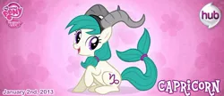 Size: 748x323 | Tagged: artist:patchwerk-kw, capricorn, cute, derpibooru import, horoscope, official, ponified, ponyscopes, safe, zodiac