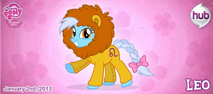 Size: 748x331 | Tagged: artist:patchwerk-kw, big cat, bow, costume, derpibooru import, horoscope, leo, lion, official, ponified, ponyscopes, safe, zodiac