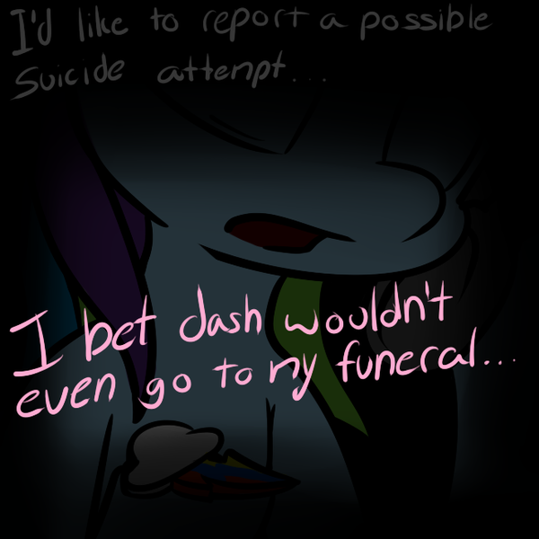 Size: 650x650 | Tagged: artist:serendipity-kitty, grimdark, lesboloo, rainbow dash, suicide