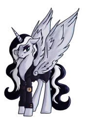 Size: 773x1001 | Tagged: safe, artist:overcharge, derpibooru import, ponified, alicorn, pony, cigarette, clothes, helen, smoking, team fortress 2, the administrator
