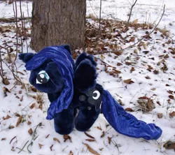 Size: 2414x2139 | Tagged: artist:agony-roses, derpibooru import, irl, photo, plushie, princess luna, safe, snow, solo