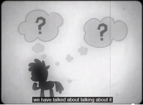 Size: 474x350 | Tagged: safe, derpibooru import, screencap, pony, hurricane fluttershy, grayscale, monochrome, question mark, yo dawg, youtube caption