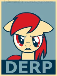 Size: 776x1029 | Tagged: safe, derpibooru import, editor:i-shooped-a-pwny, derpy hooves, pegasus, pony, derp, female, hope poster, mare, obey, poster, propaganda, shepard fairey