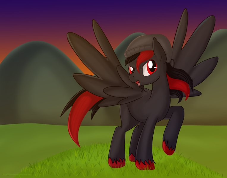 Size: 900x707 | Tagged: safe, artist:leslers, derpibooru import, oc, unofficial characters only, pegasus, pony, hat