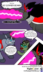 Size: 756x1252 | Tagged: artist:nightcrestcomics, beam, bhm, comic, derpibooru import, dinner, fat, king sombra, magic, obese, oc, oc:bottomless pit, oc:mitzi, safe