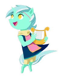 Size: 729x905 | Tagged: anthro, artist:curiousglaistig, derpibooru import, hand, lyra heartstrings, lyre, medli, nintendo, rito, safe, style emulation, the legend of zelda, the legend of zelda: the wind waker