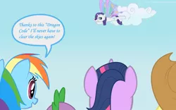 Size: 1280x800 | Tagged: safe, derpibooru import, applejack, rainbow dash, rarity, twilight sparkle, artificial wings, augmented, magic, magic wings, newbie artist training grounds, wings