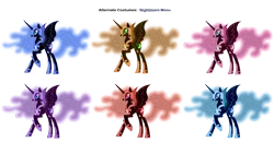 Size: 5000x2600 | Tagged: safe, artist:moongazeponies, artist:pika-robo, derpibooru import, nightmare moon, alicorn, pony, alternate costumes, elements of harmony, ethereal mane, female, helmet, hoof shoes, mare, palette swap, peytral, recolor, simple background, starry mane, transparent background, vector