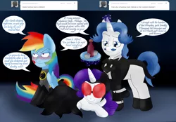 Size: 2300x1600 | Tagged: alfred pennyworth, artist:blackbewhite2k7, batman, blanket, catwoman, crossover, derpibooru import, fancypants, female, lesbian, lipstick, parody, rainbow dash, raridash, rarity, scratches, shipping, sleeping, suggestive, tumblr