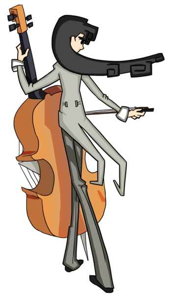 Size: 600x1009 | Tagged: artist:22bubble-eyes22, bass violin, cello, derpibooru import, humanized, musical instrument, octavia melody, safe, skinny