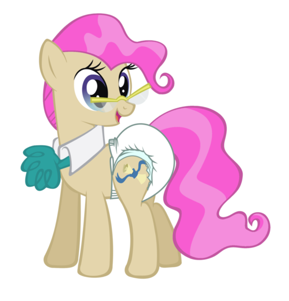 Size: 875x913 | Tagged: artist:cupcakescankill, derpibooru import, diaper, diaper fetish, glasses, mayor mare, non-dyed mayor, questionable, simple background, solo, transparent background, vector