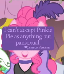 Size: 500x577 | Tagged: derpibooru import, meta, pansexual, pinkie pie, pony confessions, safe, solo, text