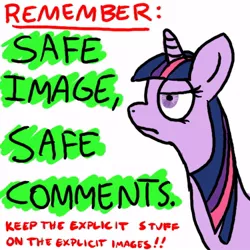 Size: 512x512 | Tagged: artist:thelonelampman, derpibooru import, frown, meta, safe, solo, text, twilight sparkle, unamused