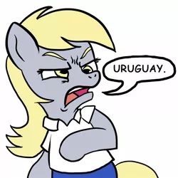 Size: 1500x1500 | Tagged: safe, artist:lyun, derpibooru import, derpy hooves, pegasus, pony, ew gay, female, mare, pun, the simpsons, uruguay