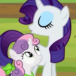 Size: 465x465 | Tagged: animation error, cropped, derpibooru import, duo, eyes closed, neckerchief, rarity, safe, screencap, sisterhooves social, sweetie belle