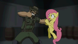 Size: 512x288 | Tagged: abuse, animated, artist:flippindingdong, call of duty, captain price, derp, derpibooru import, dizzy, flutterbuse, fluttershy, kung pow, parody, punch, ryona, semi-grimdark, youtube link