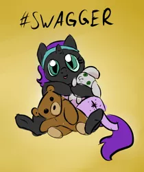 Size: 594x708 | Tagged: safe, derpibooru import, edit, oc, oc:nyx, unofficial characters only, alicorn, pony, alicorn oc, hashtag, swag, swagger, toy