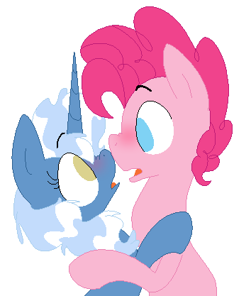 Size: 354x417 | Tagged: artist:artflicker, boop, bubble berry, derpibooru import, female, male, noseboop, pinkie pie, pokeypie, pokey pierce, poppy pin, rule 63, safe, shipping, straight