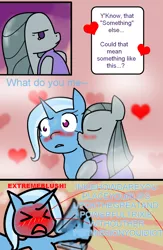 Size: 800x1229 | Tagged: ask inkie pie, comic, female, lesbian, marbixie, marble pie, nosebleed, safe, shipping, trixie, tsundere