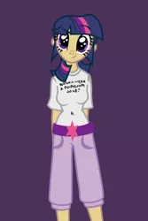 Size: 400x600 | Tagged: adorkable, artist:gikima, cute, derpibooru import, dork, dreamworks face, humanized, potassium, pun, safe, science, skinny, twilight sparkle