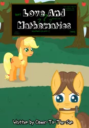 Size: 1024x1469 | Tagged: safe, artist:despisedandbeloved, derpibooru import, applejack, caramel, earth pony, pony, fanfic, carajack, fancy mathematics, fanfic art, fanfic cover, female, male, shipping, straight