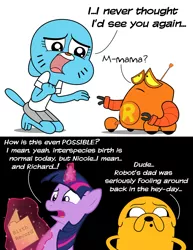 Size: 2550x3309 | Tagged: adventure time, artist:cartuneslover16, crossover, derpibooru import, jake the dog, nicole watterson, robot and monster, robot default, safe, the amazing world of gumball, twilight sparkle