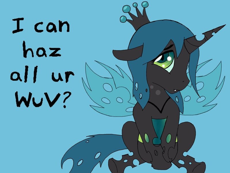 Size: 900x675 | Tagged: artist:warriordreampool, cute, cutealis, derpibooru import, hnnng, nymph, queen chrysalis, safe, solo