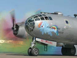Size: 900x672 | Tagged: aircraft, airplane dash, b-29, bomber, derpibooru import, photo, plane, rainbow dash, safe