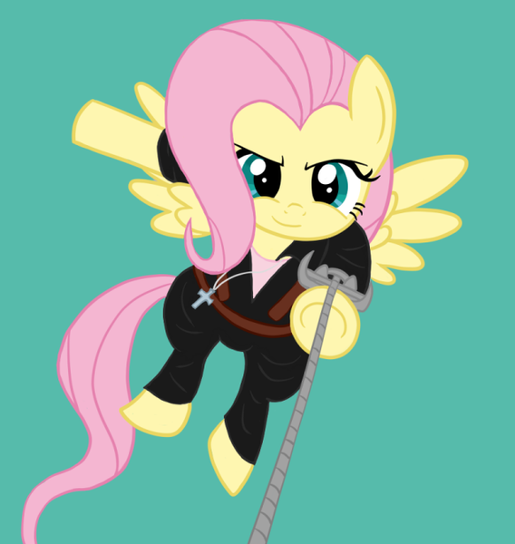 Size: 635x671 | Tagged: artist:fluttershyfree, cosplay, crossover, derpibooru import, fluttershy, just cause, parody, rico rodriguez, safe, simple background, solo