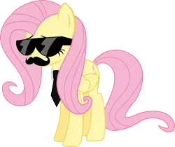 Size: 1096x920 | Tagged: artist:l0gun, derpibooru import, fluttershy, moustache, necktie, safe, simple background, sunglasses, .svg available, swag, transparent background, vector