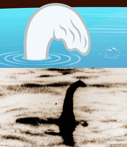 Size: 630x728 | Tagged: safe, derpibooru import, rarity, comparison, hooves, loch ness monster, nessie