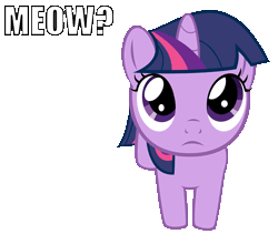 Size: 718x607 | Tagged: safe, derpibooru import, twilight sparkle, cat, pony, animated, filly, image macro, simple background, transparent background, twilight cat, vector