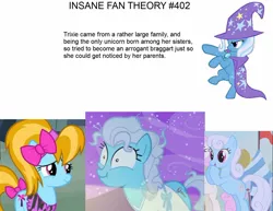 Size: 1378x1065 | Tagged: derpibooru import, edit, edited screencap, fall weather friends, insane fan theory, meta, putting your hoof down, read it and weep, safe, screencap, screw loose, shoeshine, text, trixie, turf
