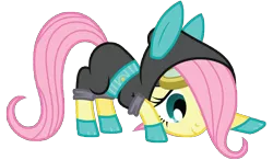 Size: 12000x7000 | Tagged: safe, artist:midnight--blitz, derpibooru import, fluttershy, pegasus, pony, absurd resolution, bunny ears, clothes, cute, dangerous mission outfit, female, filly, goggles, hoodie, mare, shyabetes, simple background, solo, transparent background