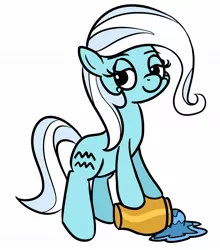 Size: 1247x1419 | Tagged: safe, artist:heretichesh, derpibooru import, oc, oc:aquarius, unofficial characters only, earth pony, pony, aquarius, bedroom eyes, female, jug, mare, ponyscopes, sideways glance, simple background, solo, water, white background, zodiac