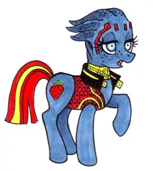 Size: 536x600 | Tagged: artist:gilran, asari, derpibooru import, mass effect, ponified, safe, samara, solo